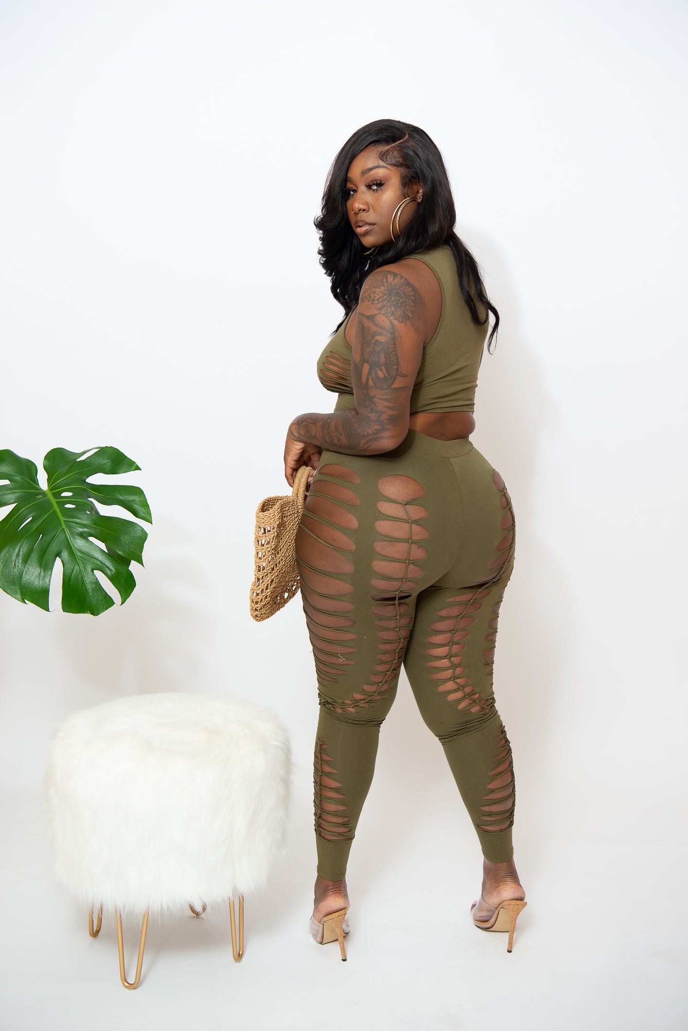 Can't Cut Me Off Two Piece Set/Olive